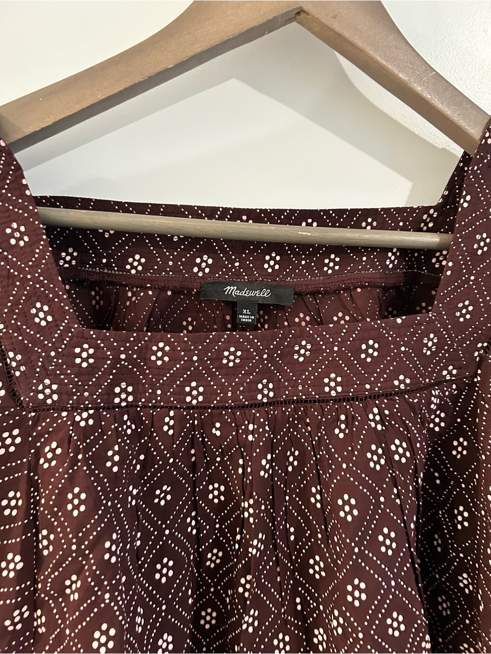 Madewell Flutter Sleeve Top Brown Plum Size XL - Picture 6 of 14